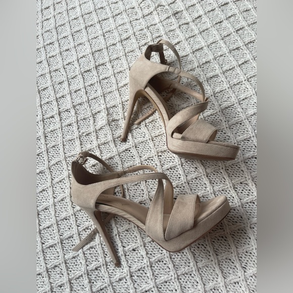 Aldo Shoes - Aldo nude suede heels